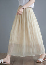 Load image into Gallery viewer, Bohemian Beige High Waist Draping Cotton Pleated Skirts Summer