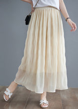 Load image into Gallery viewer, Bohemian Beige High Waist Draping Cotton Pleated Skirts Summer
