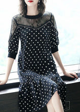 Load image into Gallery viewer, Bohemian Black Hollow Out Lace Patchwork Dot Chiffon Dresses Summer