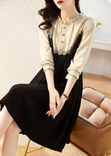 Load image into Gallery viewer, Bohemian Black Ruffled Patchwork Party Long Dress Spring
