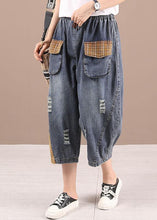Load image into Gallery viewer, Bohemian Blue High Waist Pockets Summer Denim Pants