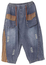 Load image into Gallery viewer, Bohemian Blue High Waist Pockets Summer Denim Pants