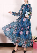 Load image into Gallery viewer, Bohemian Blue Print Exra Large Hem Chiffon Beach Dresses Spring
