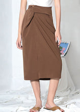 Load image into Gallery viewer, Bohemian Brown High Waist side open Asymmetrical design  Skirts