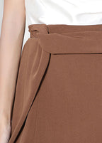 Bohemian Brown High Waist side open Asymmetrical design  Skirts