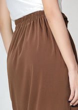 Load image into Gallery viewer, Bohemian Brown High Waist side open Asymmetrical design  Skirts
