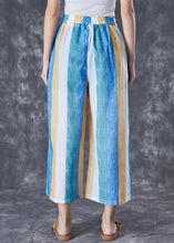 Load image into Gallery viewer, Bohemian Colorblock Striped Pockets Linen Wide Leg Pants Summer