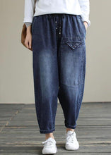 Load image into Gallery viewer, Bohemian Denim Blue High Waist Loose Spring Cinched Work Outfits Wild Trousers