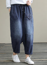 Load image into Gallery viewer, Bohemian Denim Blue High Waist Loose Spring Cinched Work Outfits Wild Trousers