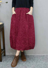 Load image into Gallery viewer, Bohemian Green Pockets Jacquard Cotton Skirts Winter