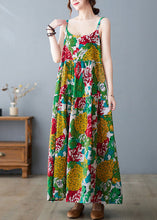 Load image into Gallery viewer, Bohemian Green Print Exra Large Hem Cotton Beach Dresses Summer