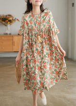 Load image into Gallery viewer, Bohemian Khaki Oversized Print Cotton A Line Dresses Short Sleeve