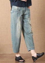 Load image into Gallery viewer, Bohemian Light Blue Button Pockets Casual Harem Fall Denim Pants