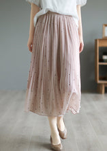 Load image into Gallery viewer, Bohemian Pink Elastic Waist Dot Print Chiffon Skirts Summer