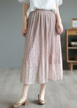Load image into Gallery viewer, Bohemian Pink Elastic Waist Dot Print Chiffon Skirts Summer