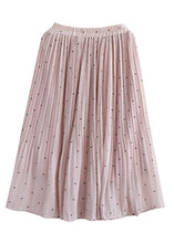 Load image into Gallery viewer, Bohemian Pink Elastic Waist Dot Print Chiffon Skirts Summer