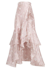 Load image into Gallery viewer, Bohemian Pink Print Ruffles Asymmetrical design Mermaid Skirt