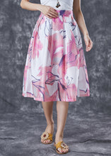 Load image into Gallery viewer, Bohemian Pink Print Slim Fit A Line Skirt Summer