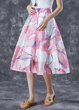 Load image into Gallery viewer, Bohemian Pink Print Slim Fit A Line Skirt Summer