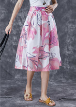 Load image into Gallery viewer, Bohemian Pink Print Slim Fit A Line Skirt Summer