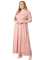 Bohemian Pink Wrinkled Patchwork Lace Party Dress Summer