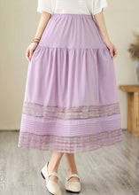 Load image into Gallery viewer, Bohemian Purple Hollow Out Patchwork Cotton Skirts Summer