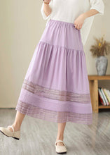 Load image into Gallery viewer, Bohemian Purple Hollow Out Patchwork Cotton Skirts Summer