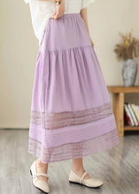 Load image into Gallery viewer, Bohemian Purple Hollow Out Patchwork Cotton Skirts Summer