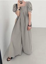 Load image into Gallery viewer, Bohemian Rose Square Collar Oversized Linen Jumpsuits Wide Leg Pants Summer