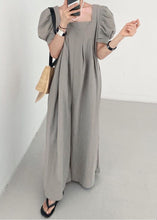 Load image into Gallery viewer, Bohemian Rose Square Collar Oversized Linen Jumpsuits Wide Leg Pants Summer