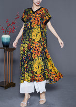 Load image into Gallery viewer, Bohemian Yellow V Neck Print Cotton Dress Summer