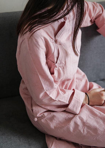 Bohemian pink Wardrobes stand collar Chinese Button Traveling Dress