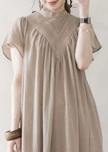 Load image into Gallery viewer, Boho Beige V Neck Oversized Cotton Long Dress Summer