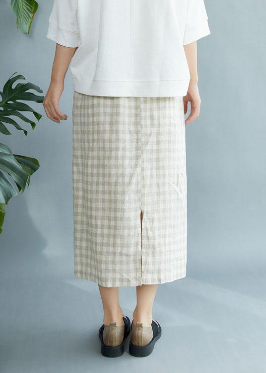 Boho Black Plaid Pockets Fall Tie Waist Skirt