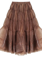 Boho Chocolate Chiffon Cinched Skirts Summer