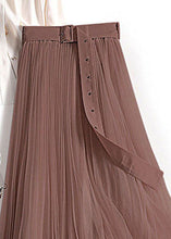 Load image into Gallery viewer, Boho Chocolate Wrinkled Patchwork Tulle Skirts Spring