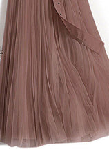 Load image into Gallery viewer, Boho Chocolate Wrinkled Patchwork Tulle Skirts Spring