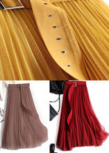 Load image into Gallery viewer, Boho Chocolate Wrinkled Patchwork Tulle Skirts Spring