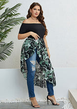Load image into Gallery viewer, Boho Colorblock Slash Neck Asymmetrical Patchwork Chiffon Dresses Summer