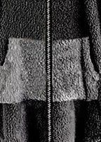 Boho Dark Gray Hooded Pockets Zippered Patchwork Teddy Faux Fur Coats Fall
