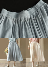 Load image into Gallery viewer, Boho Light Blue Wrinkled Pockets Patchwork Cotton Skirts Summer