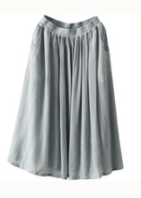 Load image into Gallery viewer, Boho Light Blue Wrinkled Pockets Patchwork Cotton Skirts Summer