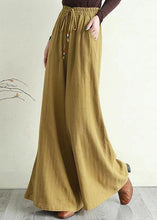 Load image into Gallery viewer, Boho Light Green Pockets Patchwork Drawstring Cotton Pants Spring