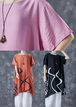 Load image into Gallery viewer, Boho Orange Oversized Patchwork Cotton Dress Summer