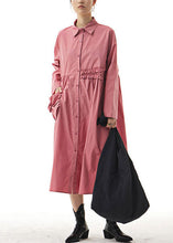 Load image into Gallery viewer, Boho Pink Ruffled Patchwork Cotton Shirts Dresses Spring