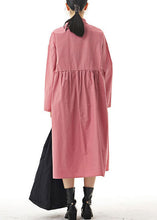 Load image into Gallery viewer, Boho Pink Ruffled Patchwork Cotton Shirts Dresses Spring