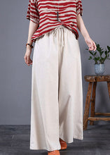 Load image into Gallery viewer, Boho Purple Pockets Elastic Waist Cotton Wide Leg Pants Summer