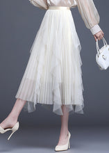 Load image into Gallery viewer, Boho White Patchwork Tulle A Line Fall Skirt