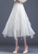 Load image into Gallery viewer, Boho White Patchwork Tulle A Line Fall Skirt