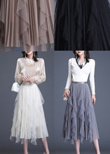 Load image into Gallery viewer, Boho White Patchwork Tulle A Line Fall Skirt